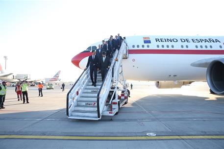 28/08/2018. Viaje del presidente Sánchez a Latinoamérica. Primera jornada. Llegada del presidente del Gobierno, Pedro Sánchez, al aeropuerto...