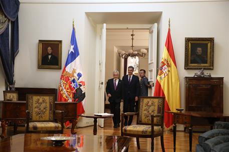 28/08/2018. Viaje del presidente Sánchez a Latinoamérica. Primera jornada. El presidente del Gobierno, Pedro Sánchez y el presidente de Chil...