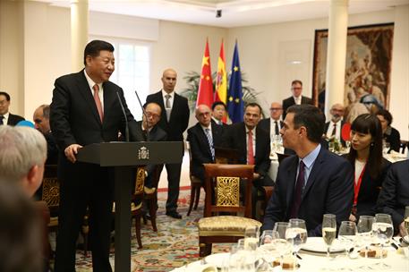 28/11/2018. Pedro Sánchez recibe al presidente de China, Xi Jinping. Intervención del presidente de la República Popular China, Xi Jinping, ...