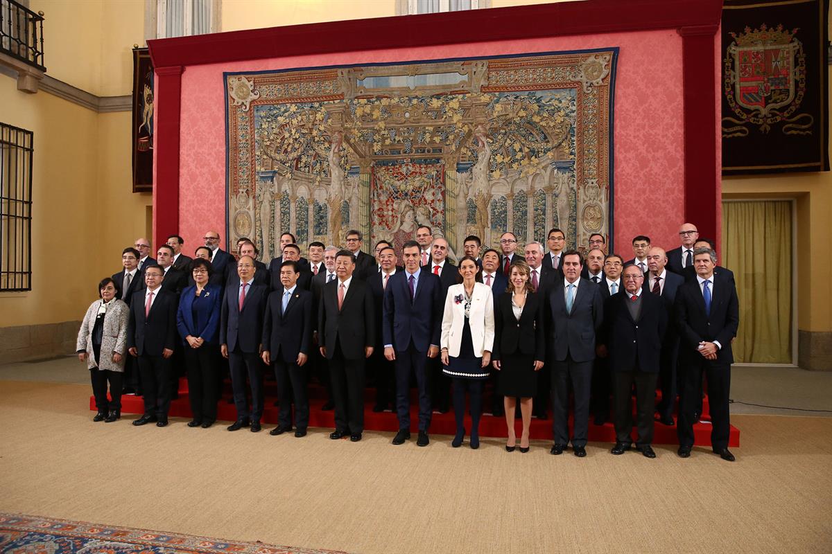 28/11/2018. Pedro Sánchez recibe al presidente de China, Xi Jinping. El presidente Pedro Sánchez y el presidente de la República Popular Chi...