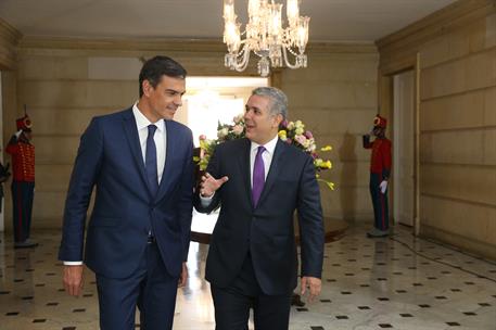 30/08/2018. Viaje de Pedro Sánchez a Latinoamérica: Colombia. El presidente del Gobierno, Pedro Sánchez, y el presidente de la República de ...