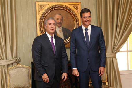 30/08/2018. Viaje de Pedro Sánchez a Latinoamérica: Colombia. El presidente del Gobierno, Pedro Sánchez, y el presidente de la República de ...