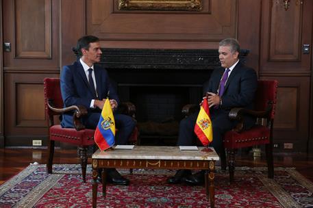 30/08/2018. Viaje de Pedro Sánchez a Latinoamérica: Colombia. El presidente del Gobierno, Pedro Sánchez, y el presidente de la República de ...