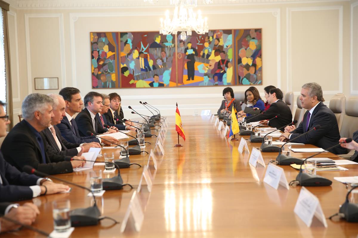 30/08/2018. Viaje de Pedro Sánchez a Latinoamérica: Colombia. Las delegaciones de España y Colombia, presididas por los presidentes Sánchez ...