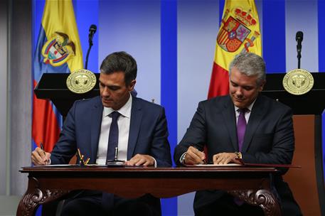30/08/2018. Viaje de Pedro Sánchez a Latinoamérica: Colombia. El presidente del Gobierno, Pedro Sánchez, y el presidente de Colombia, Iván D...