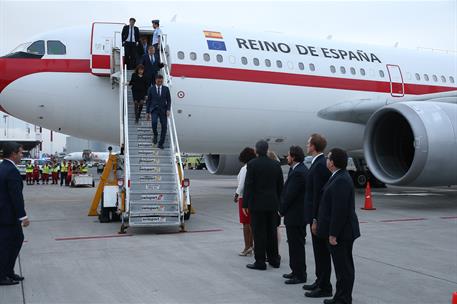31/08/2018. Viaje de Pedro Sánchez a Latinoamérica: Costa Rica. El presidente del Gobierno, Pedro Sánchez, a su llegada al aeropuerto intern...