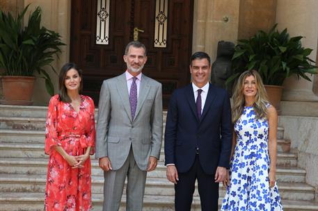 6/08/2018. El presidente del Gobierno, recibido en despacho por el Rey. La reina Letizia, el Rey Felipe VI, el presidente del Gobierno, Pedr...