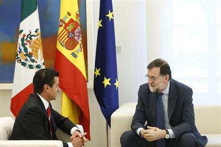 25/04/2018. El presidente del Gobierno, Mariano Rajoy, y el presidente de los Estados Unidos Mexicanos, Enrique Peña Nieto, durante la reunión que ...
