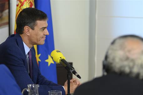 1/10/2019. Pedro Sánchez, entrevistado en la Cadena SER. El presidente del Gobierno en funciones, Pedro Sánchez, en un momento de la entrevi...