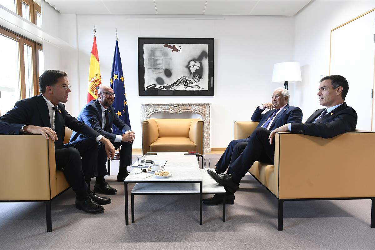 2/07/2019. Pedro Sánchez asiste al Consejo Europeo Extraordinario. El presidente del Gobierno en funciones, Pedro Sánchez, junto al primer m...