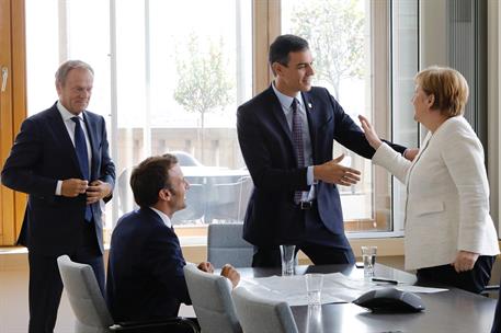 2/07/2019. Pedro Sánchez asiste al Consejo Europeo extraordinario (tercera jornada). El presidente del Gobierno en funciones, Pedro Sánchez,...