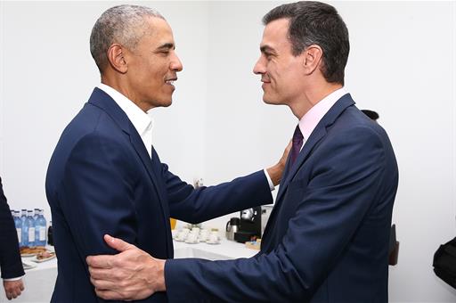 Pedro Sánchez y Barack Obama