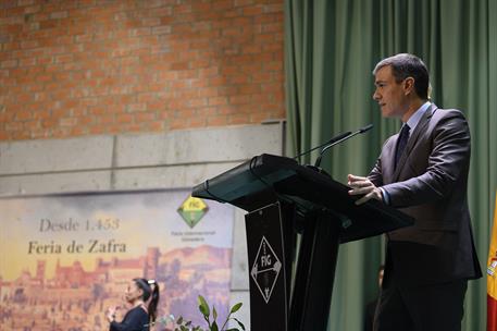 3/10/2019. Pedro Sánchez, en la Feria Internacional Ganadera de Zafra (Badajoz). El presidente del Gobierno en funciones, Pedro Sánchez, dur...