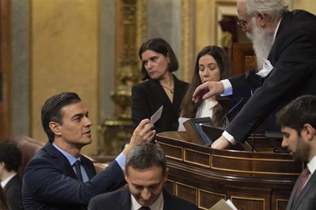 3/12/2019. Pedro ​Sánchez asiste a la constitución del Congreso de la XIV Legislatura. El presidente del Gobierno en funciones y parlamentar...