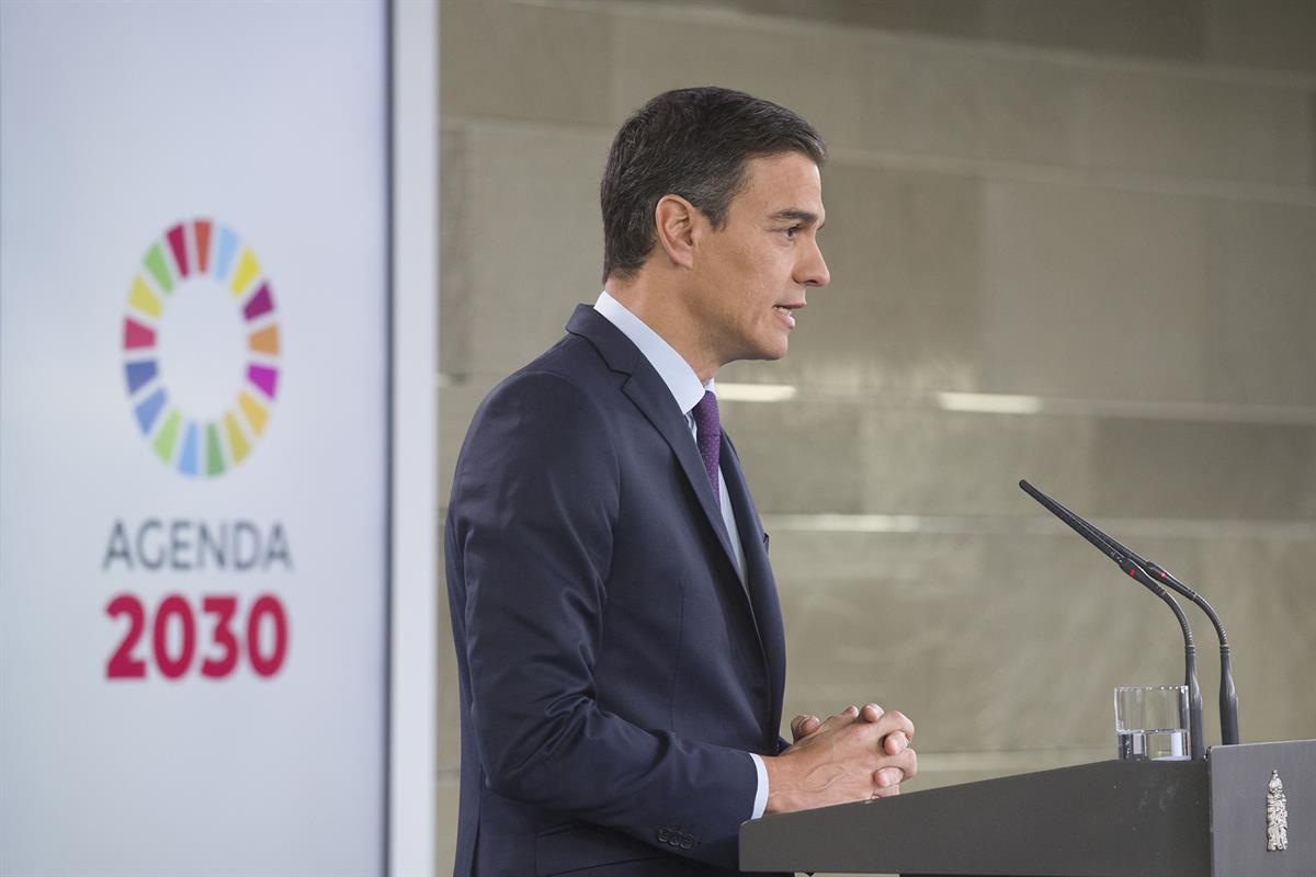 4/02/2019. Declaración oficial de Pedro Sánchez sobre Venezuela. El presidente del Gobierno, Pedro Sánchez, durante su comparecencia en La M...