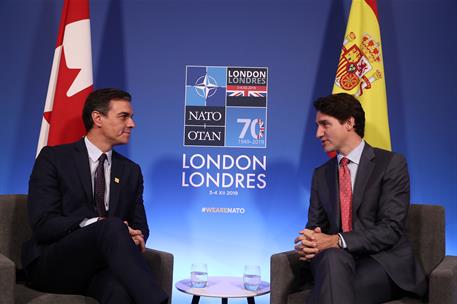 4/12/2019. Reuniones bilaterales de Pedro Sánchez en el marco de la Cumbre de la OTAN. El presidente del Gobierno en funciones, Pedro Sánche...