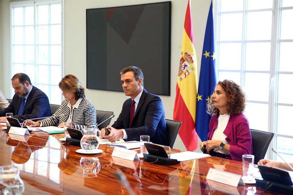 5/09/2019. Pedro Sánchez en la reunión de la Comisión Interministerial del Bréxit. El presidente del Gobierno en funciones, Pedro Sánchez, d...