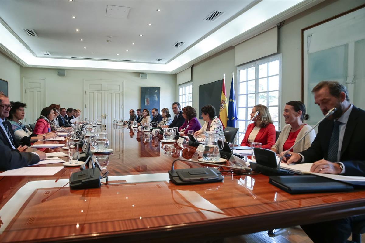 5/09/2019. Pedro Sánchez en la reunión de la Comisión Interministerial del Bréxit. El presidente del Gobierno en funciones, Pedro Sánchez, d...