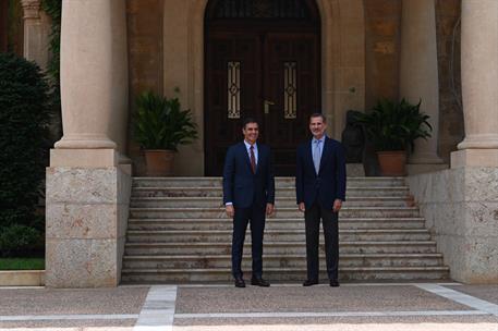 7/08/2019. Despacho de Pedro Sánchez con Felipe VI. El presidente del Gobierno en funciones, Pedro Sánchez, y el rey Felipe VI se han reunid...