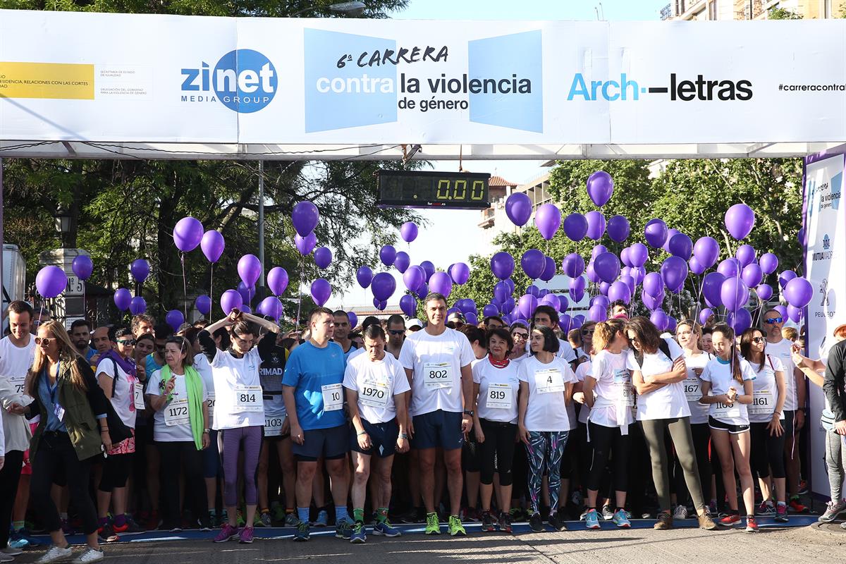 9/06/2019. Sánchez participa en la Carrera contra la Violencia de Género. El presidente del Gobierno en funciones, Pedro Sánchez, junto a ot...