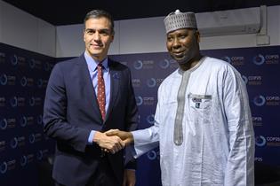 Sánchez y Tijani, presidente de la AsambleA General de la ONU