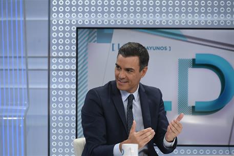 11/07/2019. El presidente del Gobierno en funciones, Pedro Sánchez, en los desayunos de TVE. El presidente del Gobierno en funciones, Pedro ...