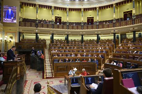 11/09/2019. Comparecencia de Pedro Sánchez en el Congreso. El presidente del Gobierno en funciones, Pedro Sánchez, durante su comparecencia ...
