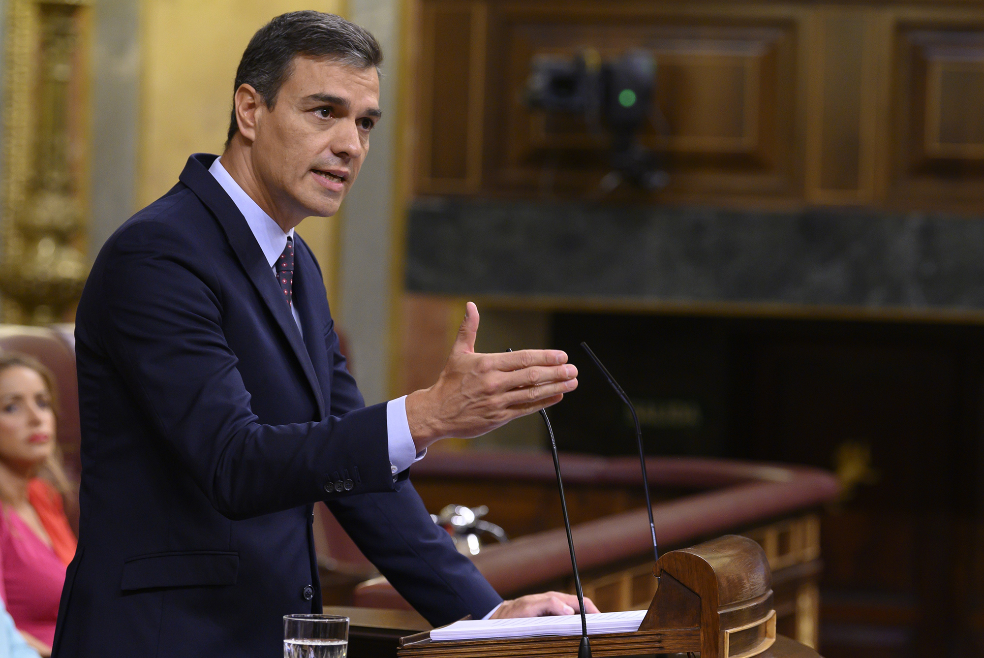 11/09/2019. Comparecencia de Pedro Sánchez en el Congreso. El presidente del Gobierno en funciones, Pedro Sánchez, durante su intervención e...