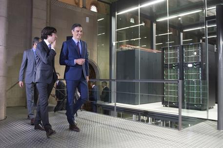 12/06/2019. Sánchez visita el Barcelona Supercomputing Center-Centro Nacional de Computación. El presidente del Gobierno en funciones, Pedro...