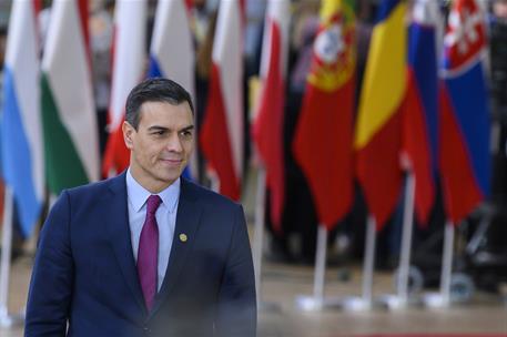 12/12/2019. Pedro Sánchez asiste al Consejo Europeo. El presidente del Gobierno en funciones, Pedro Sánchez, a su llegada a la reunión del C...