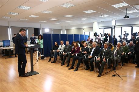 13/03/2019. Pedro Sánchez visita el ITCL. El presidente del Gobierno, Pedro Sánchez, durante su intervención en el Instituto Tecnológico de ...