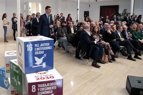 14/03/2019. Pedro Sánchez preside el encuentro 'La Cultura y la Agenda 2030'. El presidente del Gobierno, Pedro Sánchez, a su llegada al act...