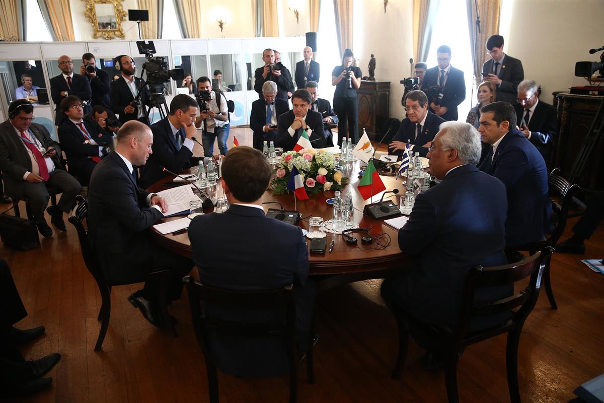 14/06/2019. Pedro Sánchez participa en la Cumbre de países del sur de Europa. El presidente del Gobierno en funciones, Pedro Sánchez, reunid...