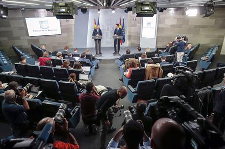 14/11/2019. Sánchez recibe al presidente electo del Consejo Europeo, Charles Michel. El presidente del Gobierno en funciones, Pedro Sánchez,...