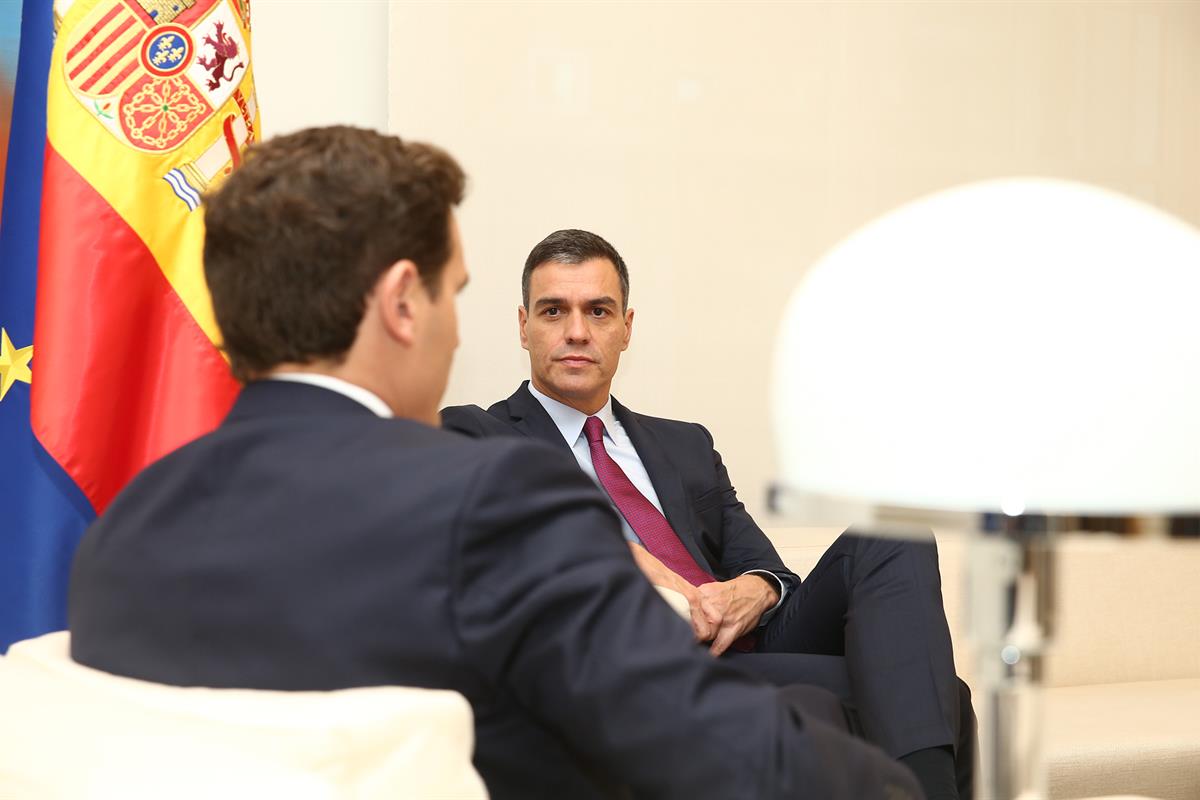16/10/2019. El presidente del Gobierno en funciones se reúne con el presidente de Ciudadanos. El presidente del Gobierno en funciones, Pedro...