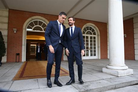 16/10/2019. Pedro Sánchez se reúne con Pablo Casado. El presidente del Gobierno en funciones, Pedro Sánchez, se reúne con el presidente del ...