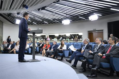 17/09/2019. Pedro Sánchez comparece en rueda de prensa para informar de su reunión con el Rey. El presidente del Gobierno en funciones, Pedr...