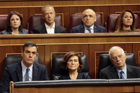 18/09/2019. Pedro Sánchez en la sesión de control al Gobierno en el Congreso de los Diputados. El presidente del Gobierno en funciones, Pedr...
