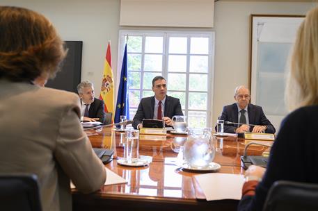 17/10/2019. Pedro Sánchez preside el Comité de coordinación de la situación en Cataluña. El presidente del Gobierno en funciones, Pedro Sánc...