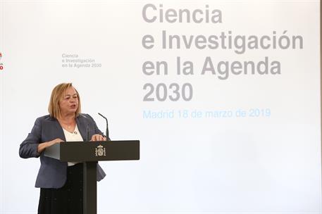 18/03/2019. Pedro Sánchez preside el encuentro "Ciencia e Investigación en la Agenda 2030". La presidenta del Centro Superior de Investigaci...