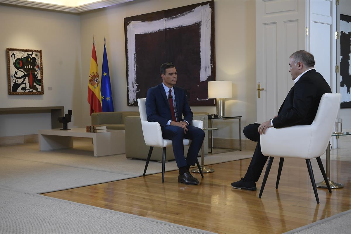 18/07/2019. Pedro Sánchez, entrevistado en La Sexta TV. El presidente del Gobierno en funciones, Pedro Sánchez, entrevistado por Antonio Gar...