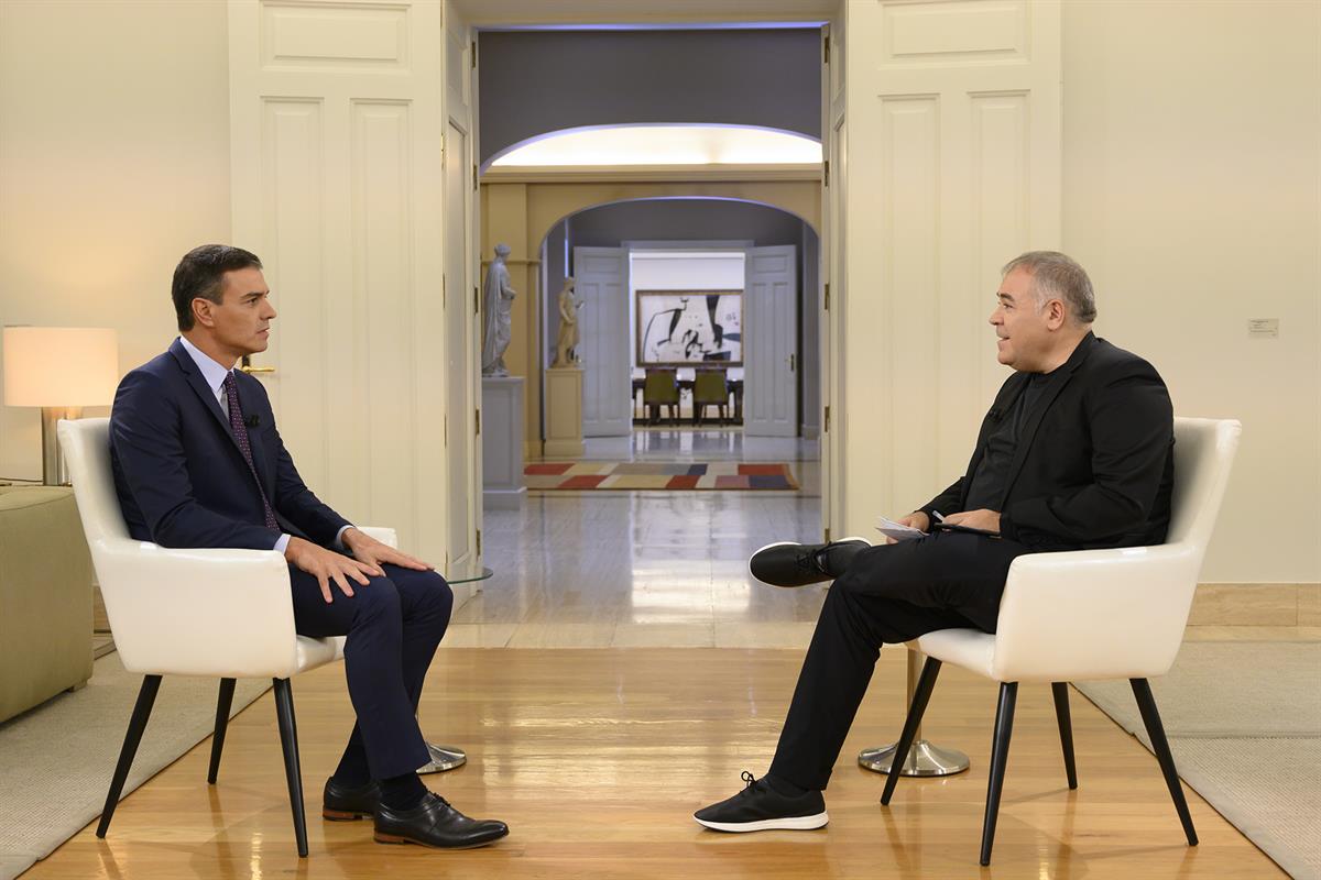 19/09/2019. Entrevista del presidente del Gobierno en funciones, Pedro Sánchez, para La Sexta. El presidente del Gobierno en funciones, Pedr...