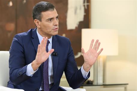 19/09/2019. Entrevista del presidente del Gobierno en funciones, Pedro Sánchez, para La Sexta. El presidente del Gobierno en funciones, Pedr...