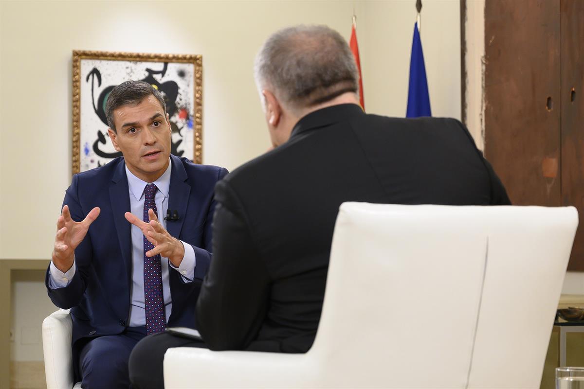 19/09/2019. Entrevista del presidente del Gobierno en funciones, Pedro Sánchez, para La Sexta. El presidente del Gobierno en funciones, Pedr...