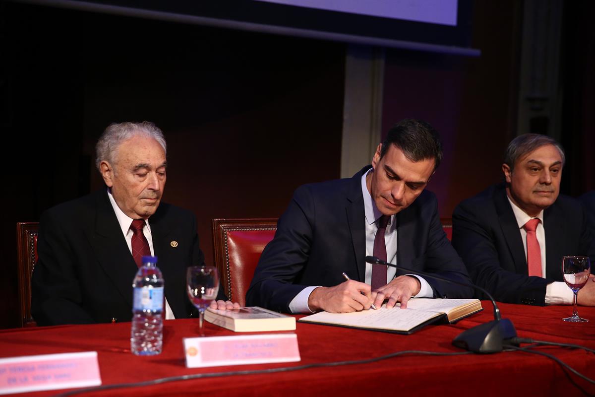 20/02/2019. Pedro Sánchez participa en el homenaje a Francisco Tomás y Valiente. El presidente del Gobierno, Pedro Sánchez, durante el acto ...