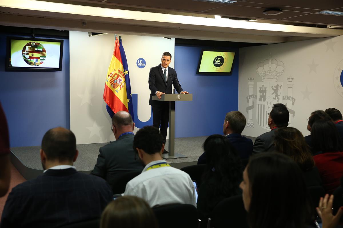 21/06/2019. Pedro Sánchez asiste a la reunión del Consejo Europeo. El presidente del Gobierno en funciones, Pedro Sánchez, comparece ante lo...