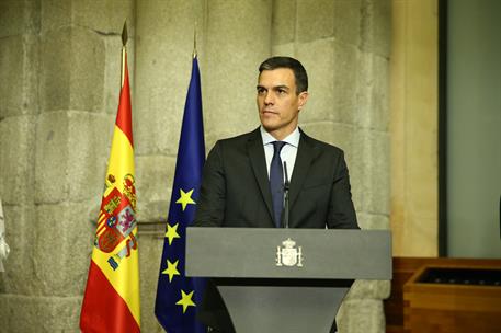 22/01/2019. Sánchez asiste a la recepción "Turismo y Excelencia". El presidente del Gobierno, Pedro Sánchez, durante su intervención en la r...