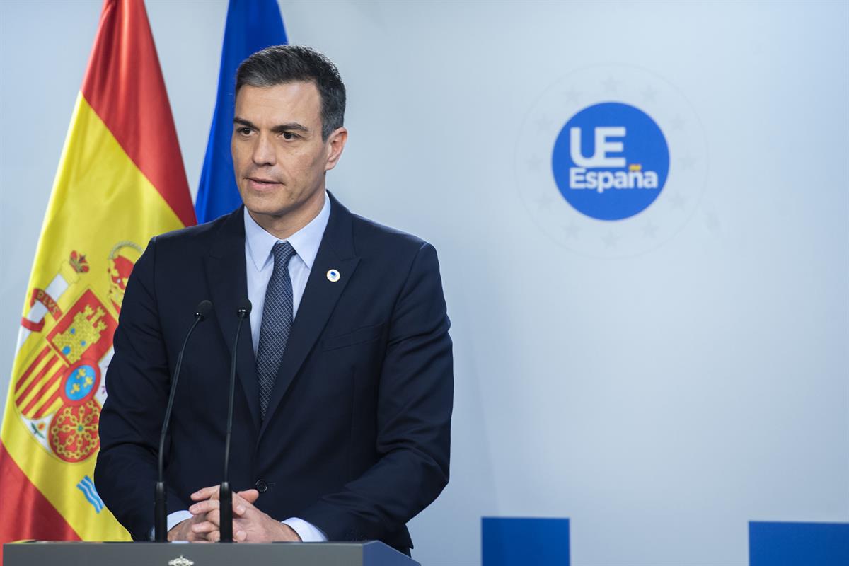22/03/2019. El presidente del Gobierno asiste al Consejo Europeo. El presidente del Gobierno, Pedro Sánchez, durante la rueda de prensa ofre...