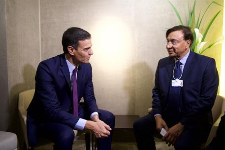 23/01/2019. Pedro Sánchez participa en el Foro Económico de Davos. El presidente del Gobierno, Pedro Sánchez, junto al consejero delegado de...