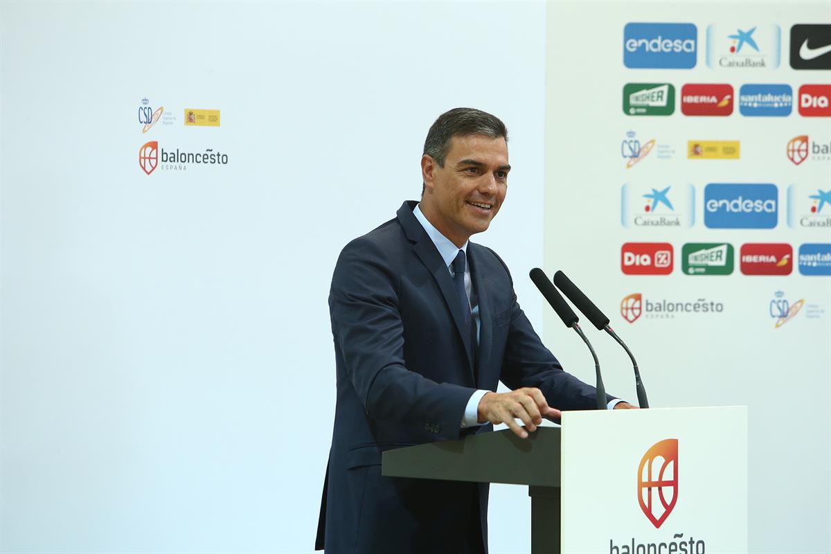 23/08/2019. Despedida a la selección de baloncesto masculina con motivo del mundial de China. El presidente del Gobierno en funciones, Pedro...